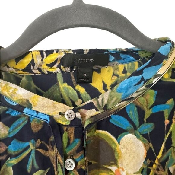 J.Crew 100% Silk Watercolor Floral Ruffle A-Line Dress Pockets size S - Picture 3 of 5